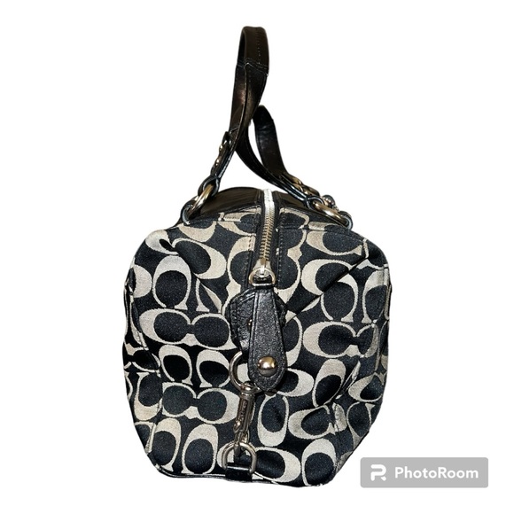 Coach Ashley Satchel Bag in Signature Black & Gray- EUC - Picture 9 of 13